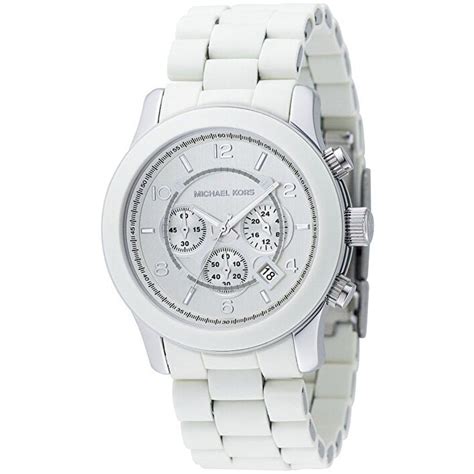 michael kors chronograph white polyurethane mens watch mk8108|Michael Kors Runway MK8108 Men's Watch .